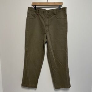 Jiaser Carmain Italy Mens Khaki Twill Straight Leg Casual Dress Pants Size 38